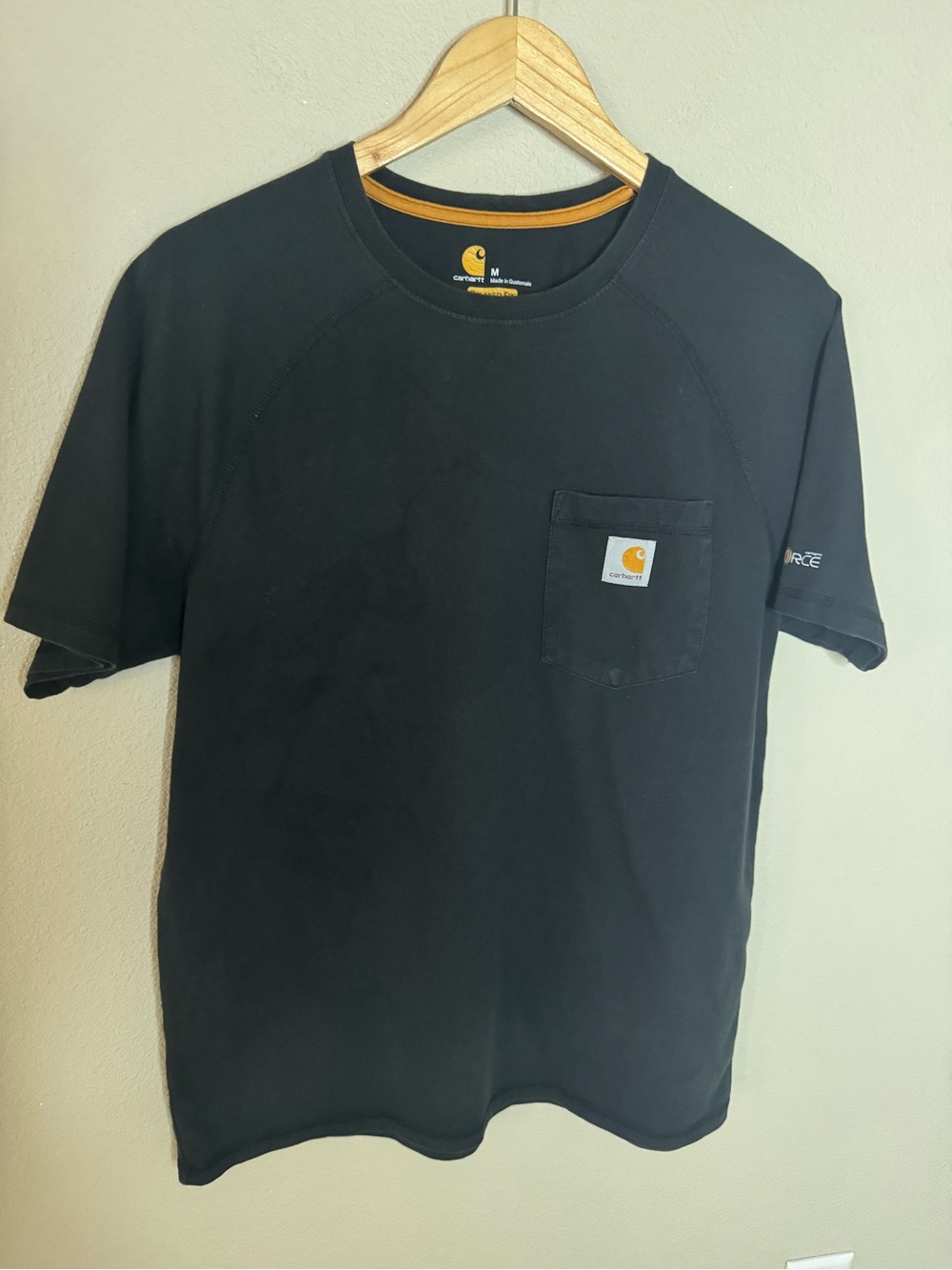 Carhartt Force Black Relaxed Fit Pocket Tee Mens Medium Workwear Shirt
